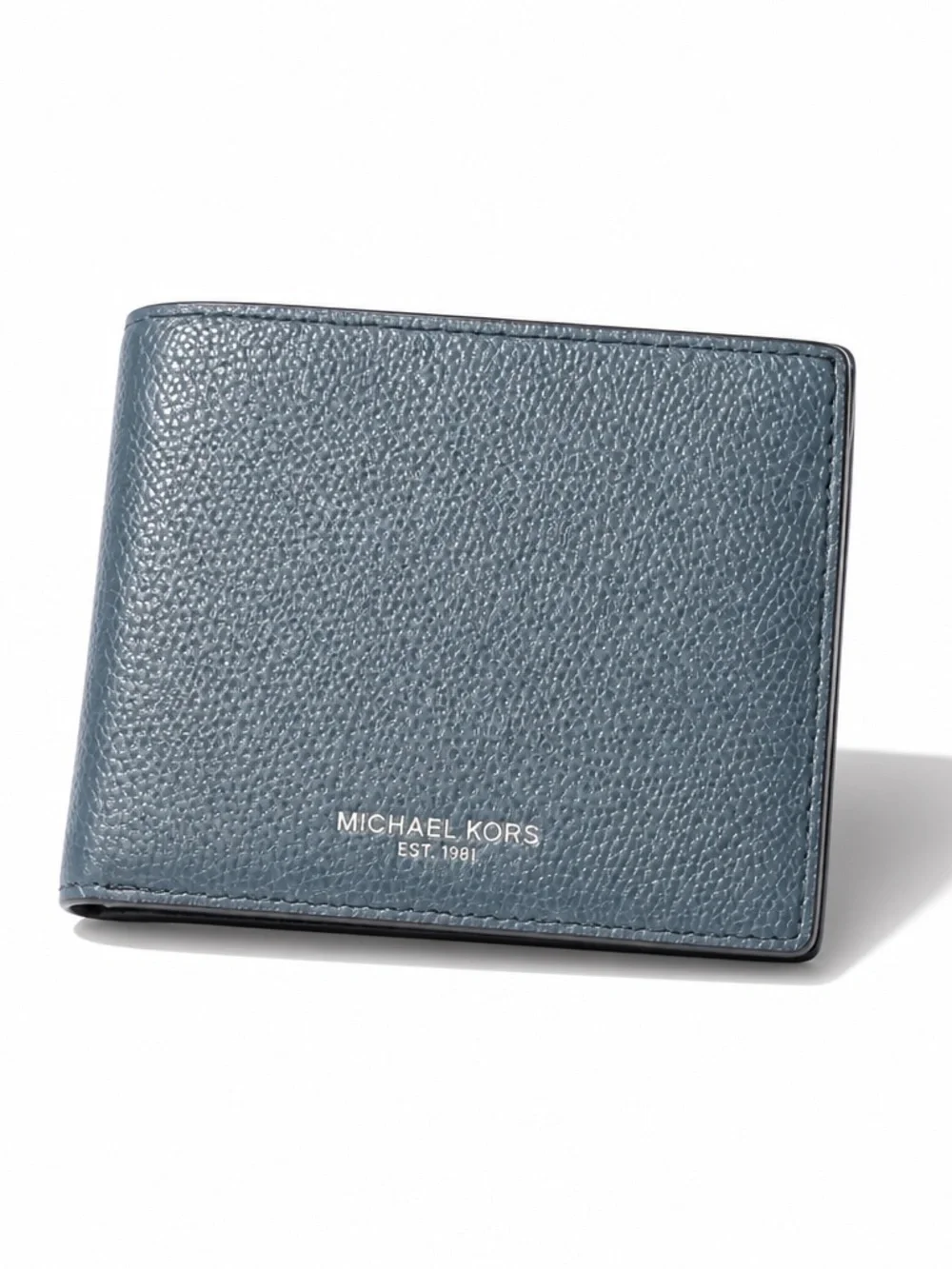 Michael Kors Men's Pebbled Leather Bifold Wallet in Dusty Blue